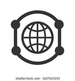 Global communication icon. vector graphics