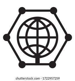 Icono de comunicación global. gráficos vectoriales