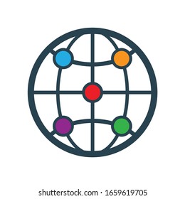 
Global Communication Icon, Vector Illustration