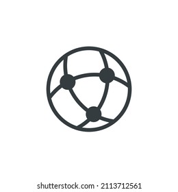 Global communication icon, vector illustration