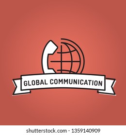 GLOBAL COMMUNICATION LINE ICON SET