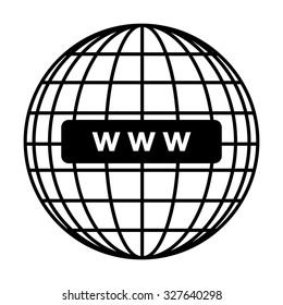 Global communication line icon. Vector illustration