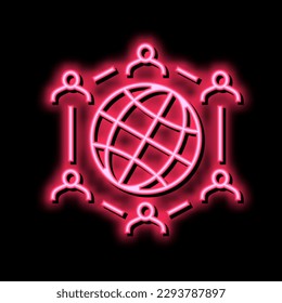 global communication neon light sign vector. global communication illustration
