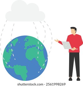 Global communication network concept, Vector illustration in flat style

