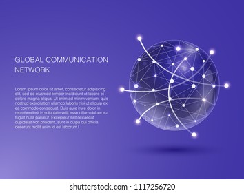 Global communication network. Flat Design Illustration for Web Sites Infographic. Communication Systems and Technologies.