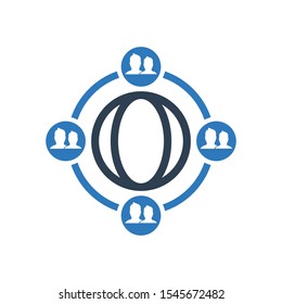 Global communication network icon, Connectivity vector