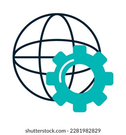 global communication network icon isolated