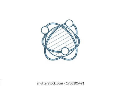 Global communication, network isometric icon. 3d vector illustration. Isolated line art technical drawing. Editable stroke