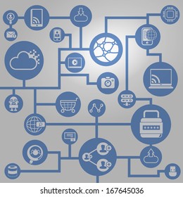 global communication network, social network concept