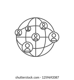 global communication of people icon. Element of web for mobile concept and web apps icon. Thin line icon for website design and development, app development