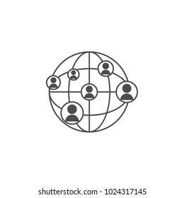 global communication of people icon. Elements of web icon. Premium quality graphic design icon. Signs and symbols collection icon for websites, web design, mobile app on white background