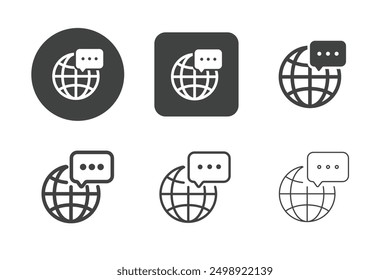 Global communication security multi style series icons. For website marketing design, logo, app, template, ui, etc. Vector illustration.