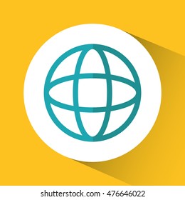 global communication sphere internet media con. Colorful circle and flat design. Vector illustration