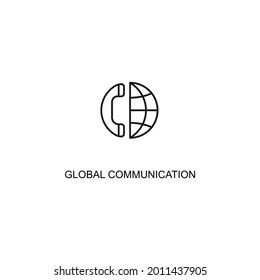 globale Kommunikation Thin Line Symbol Vector Eps10, 48x48 Symbol 