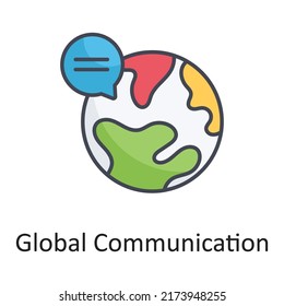 Global Communication vector filled outline Icon Design illustration on White background. EPS 10 File