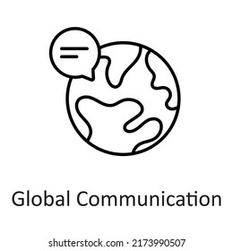 Global Communication vector filled outline Icon Design illustration on White background. EPS 10 File