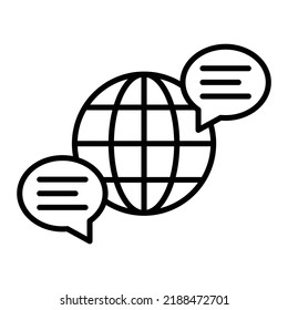 Icono del vector de comunicación global. Se puede usar para imprimir, móviles y aplicaciones web.