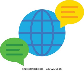 Icono del vector de comunicación global. Se puede usar para imprimir, móviles y aplicaciones web.