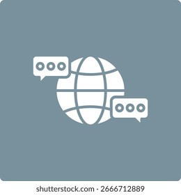 Icono del Vector de Comunicación Global. Se puede utilizar para aplicaciones de impresión, móviles y de Web.