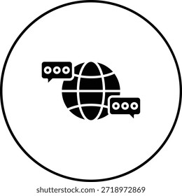 Icono del Vector de Comunicación Global. Se puede utilizar para aplicaciones de impresión, móviles y de Web.