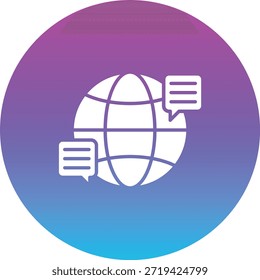 Icono del Vector de Comunicación Global. Se puede utilizar para aplicaciones de impresión, móviles y de Web.
