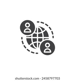 Global communication vector icon. filled flat sign for mobile concept and web design. Online Collaboration glyph icon. Symbol, logo illustration. Vector graphics