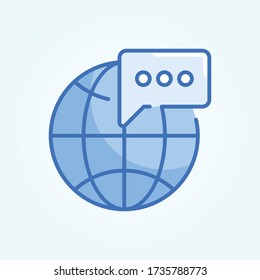Ilustración de estilo de icono del vector de comunicación global. Símbolos de comunicación. EPS 10