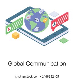 Global communication vector in isometric design 