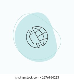 Global communication vector line icon