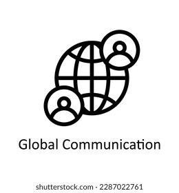 Global Communication  Vector   outline Icons. Simple stock illustration stock