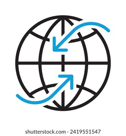 icono de comunicación global. icono de vector de línea en fondo blanco. diseño de alta calidad. trazo de estilo lineal editable. icono de vector.