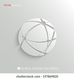 Global communications icon - vector web illustration, easy paste to any background