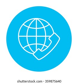 Global communications line icon.