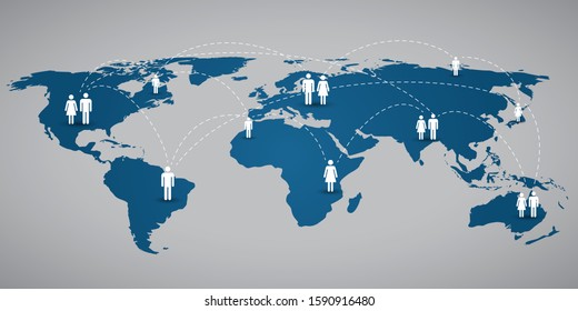 Global communications system, Network connection – stock vector