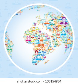 Global communication,Social network concept