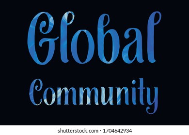 Global Community Colorful isolated vector saying