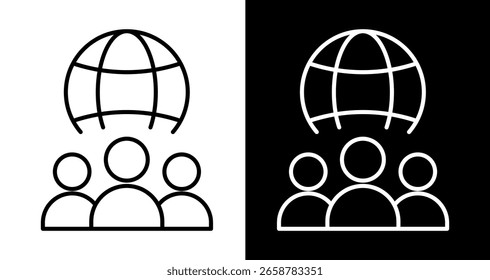 Global Community editable line icon