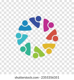  Logo humano de la comunidad global aislado en una red transparente