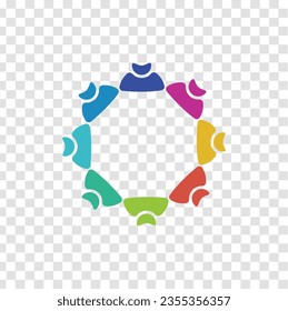  Logo humano de la comunidad global aislado en una red transparente