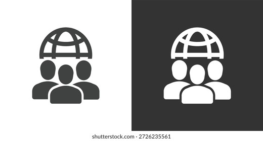 Icono de la Comunidad Global. Icono de la serie de glifos sólidos