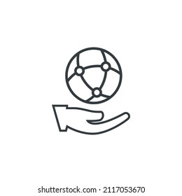 Icono de comunidad global, ilustración vectorial
