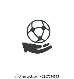 Global community icon, vector global community icon, vector illustration