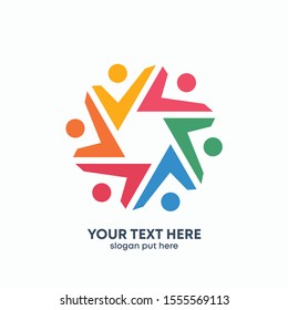 Global Community Logo Icon Elements Template. Community human Logo template vector. Community health care. Abstract Community logo. - Vektor