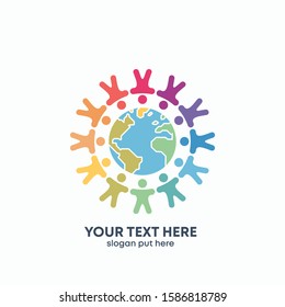 Global Community Logo Icon Elements Template. Community human Logo template vector. Community health care. Abstract Community logo - vector