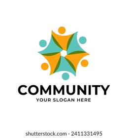 Global Community Logo Icon Elements Template. Community human Logo template vector