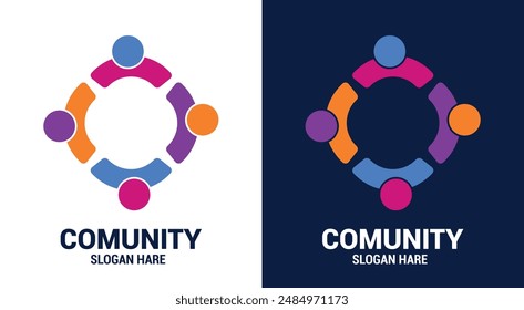 Global Community Logo Icon Elements Template. Community health care. Abstract Community logo. Community human Logo template vector.