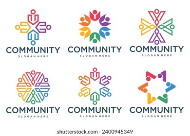Das Symbol für Community und Community Logo setzt sich aus Community , Teamwork , Familie und Business Group zusammen.  Vektorgrafik