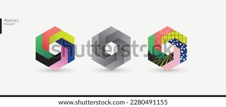 Global Community Logo. Community solidarity diversity inclusion people icon. abstract creative hexagon with arrow design elements.