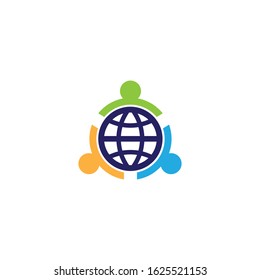 Global community logo template vector icon design