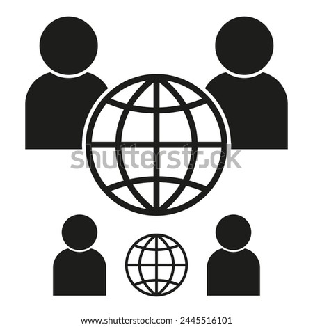 Global community symbol. International network icon. Social interaction. Vector illustration. EPS 10.